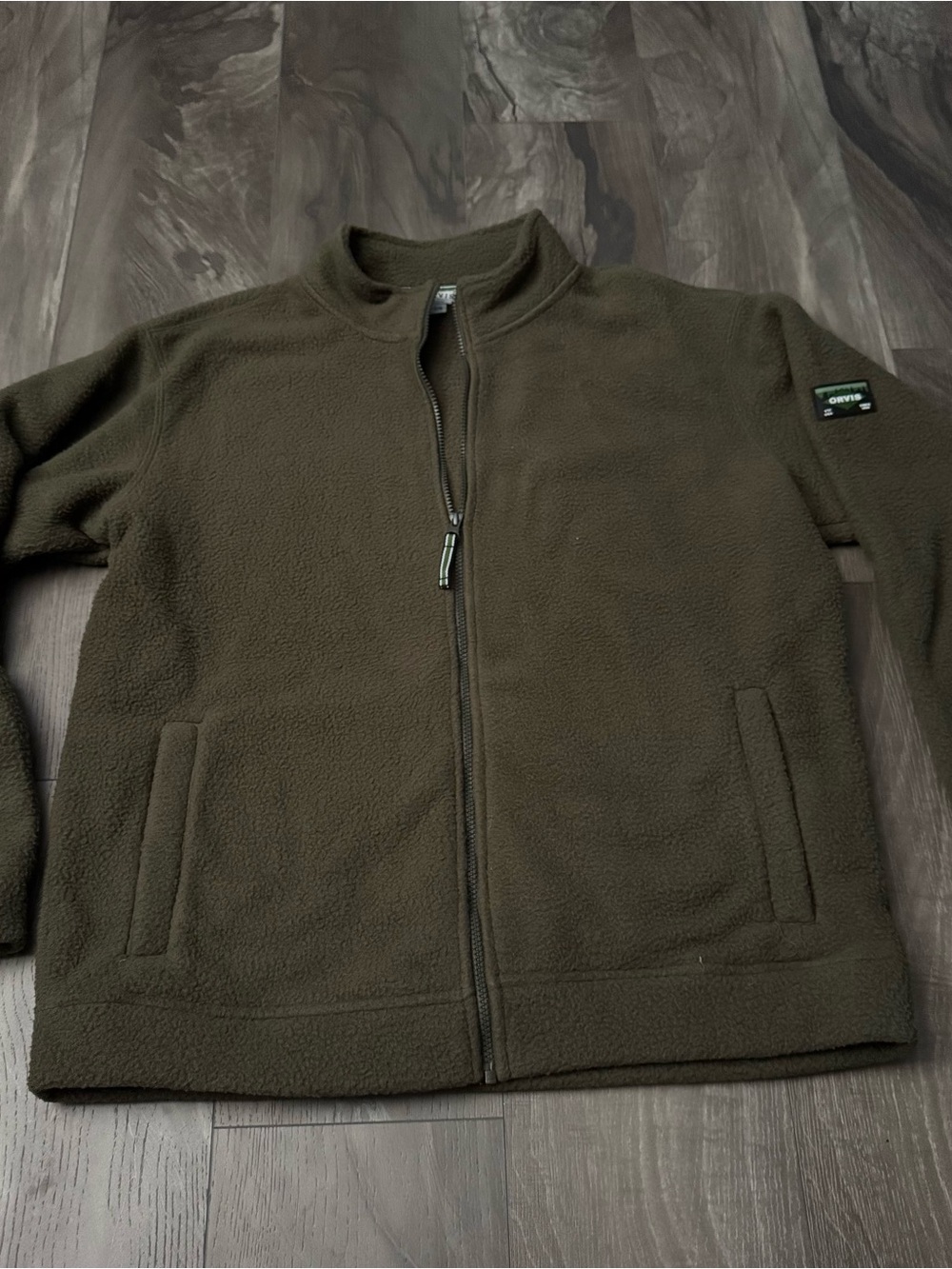 Orvis Men’s Zip Front Fleece Jacket in Olive Green Large